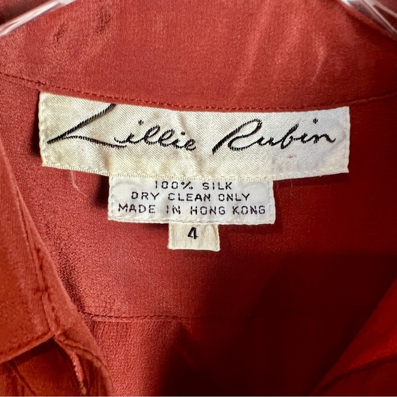 Lillie Rubin Vintage Silk Dress size 4 - Picture 2 of 9